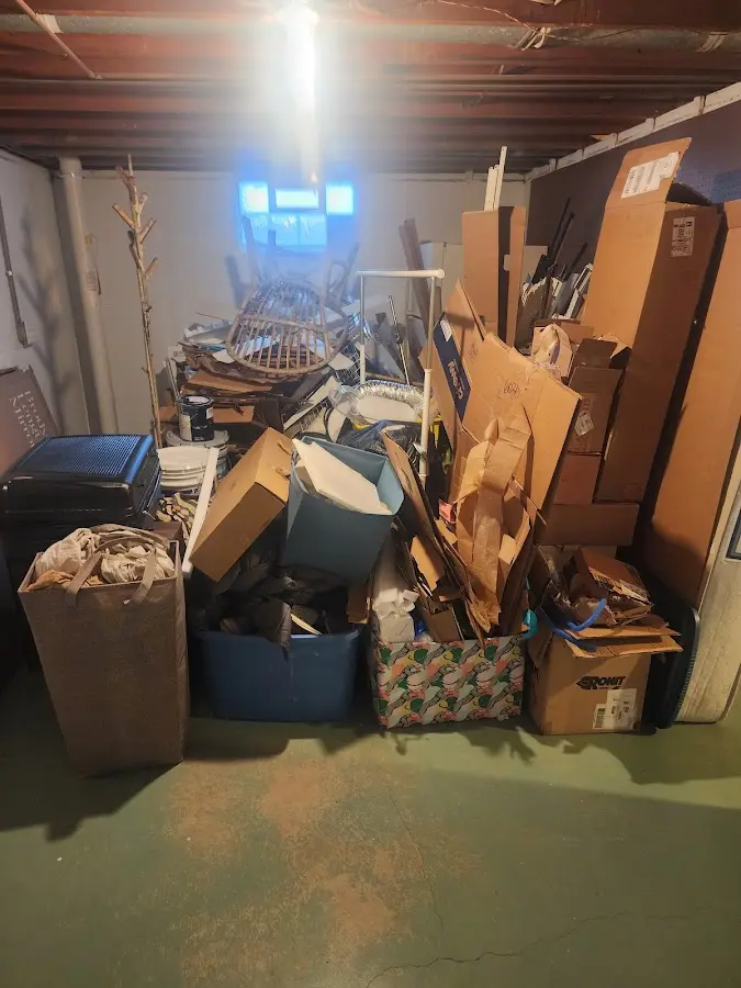 Roll-off dumpster container at job site for 4 Yard Dumpster Rental in North Coventry